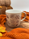 Cozy Brown Ceramic Mug with Leafy Embossing - A Touch of Fall