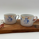 Vintage La Porcelaine de Baudour Teacup Set – Gold Rim – Ghent, Belgium