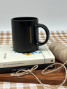 Starbucks Matte Black Coffee Mug with Gold Lettering