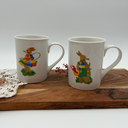 Playful Bunny Mug Set – Set of 2 Ceramic Mugs