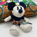 Rare 90's Donaldson’s Mickey Mouse Mini Beanbag Plush – Blue & White with Tartan Shorts