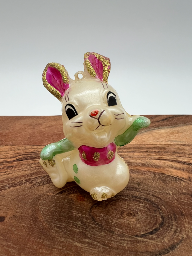 1950s Hand-Painted Bunny Ornament – Made in Japan Style