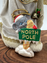 Vintage 1970s North Pole Mouse Ornament – Hand-Painted Resin