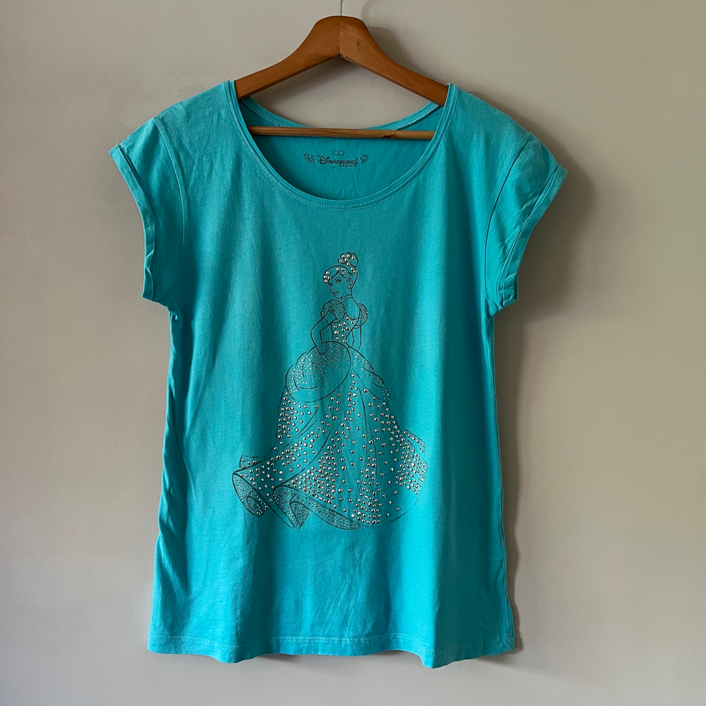 Disneyland Paris Cinderella Rhinestone T-Shirt - Large - Sparkle Princess Design