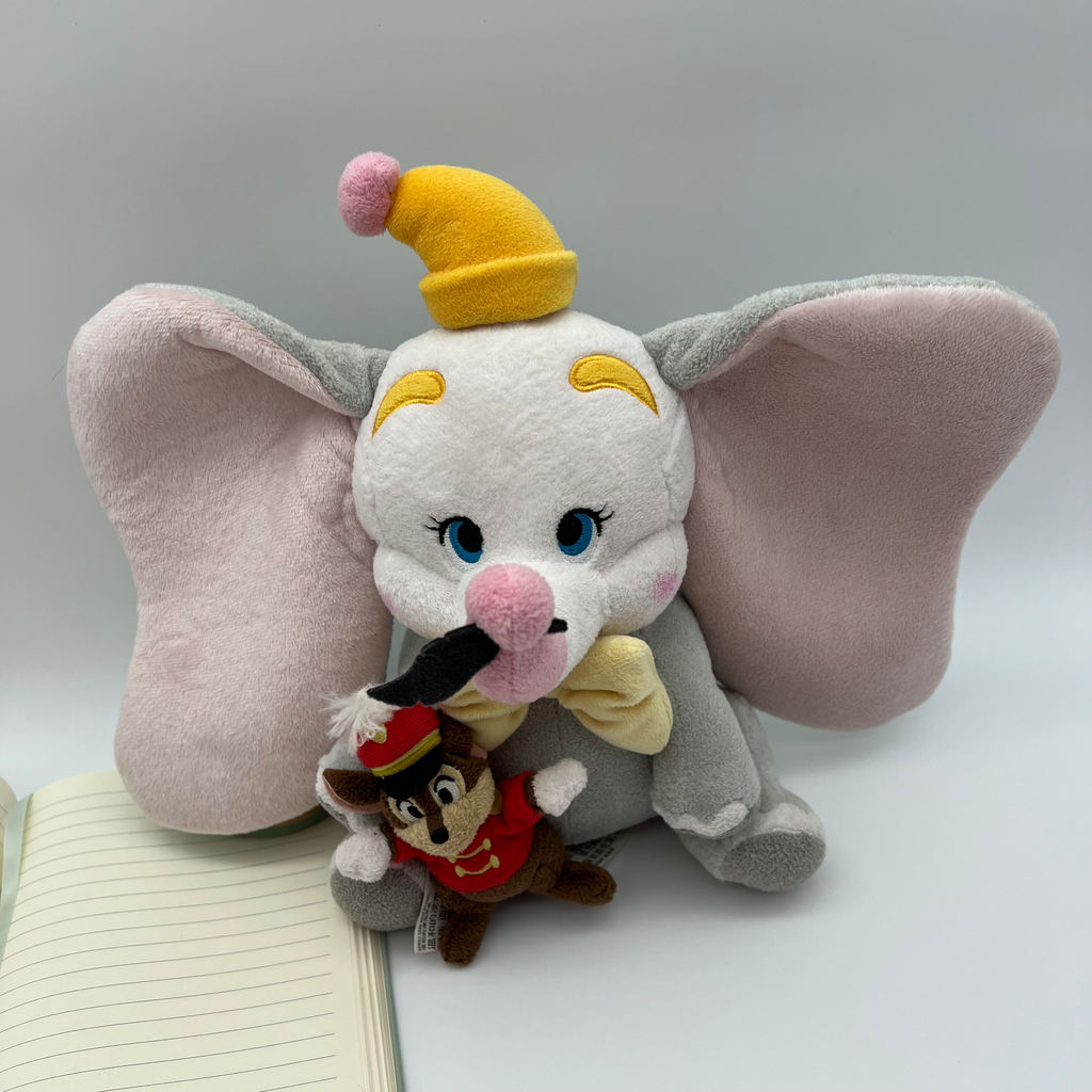 Disney Parks Clown Dumbo Plush with Timothy Mouse