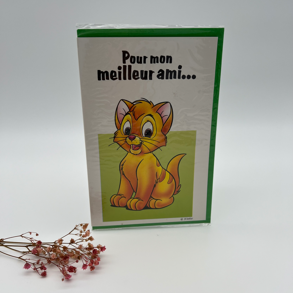 Vintage Disney Oliver & Company Greeting Card – French Edition (Sealed)
