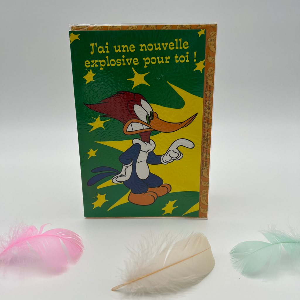 Vintage Woody Woodpecker Greeting Card – French Edition (Sealed)