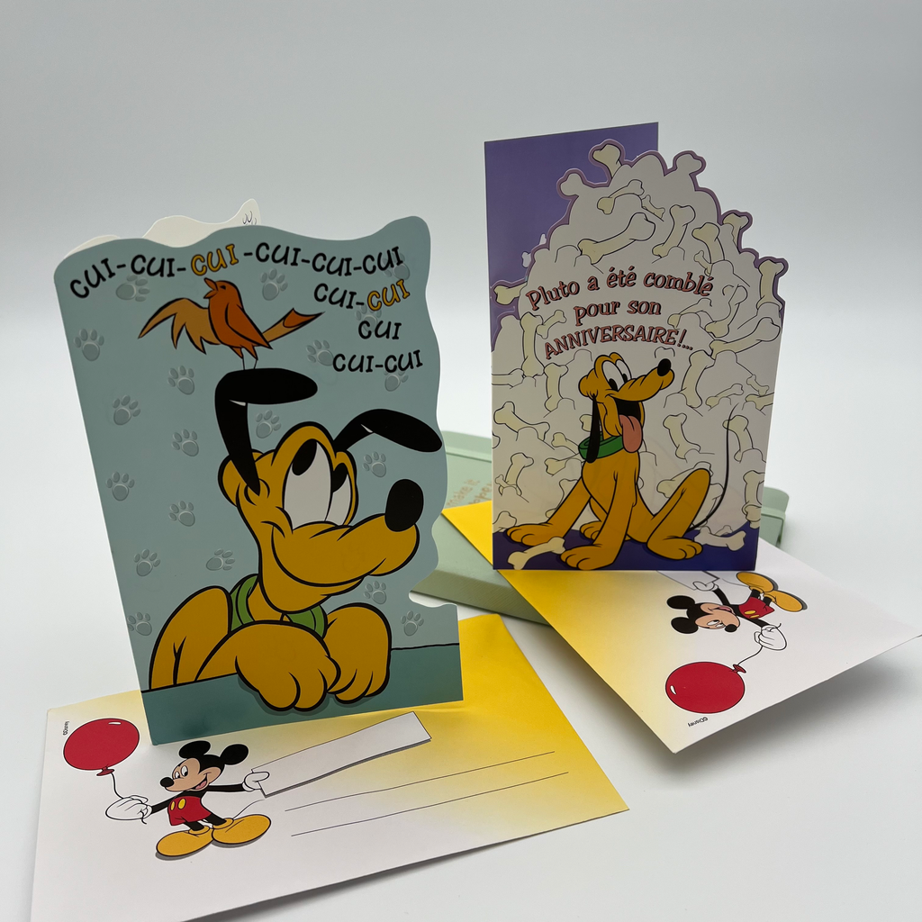 90’s Hallmark Disney Pluto Greeting Cards – Set of 2