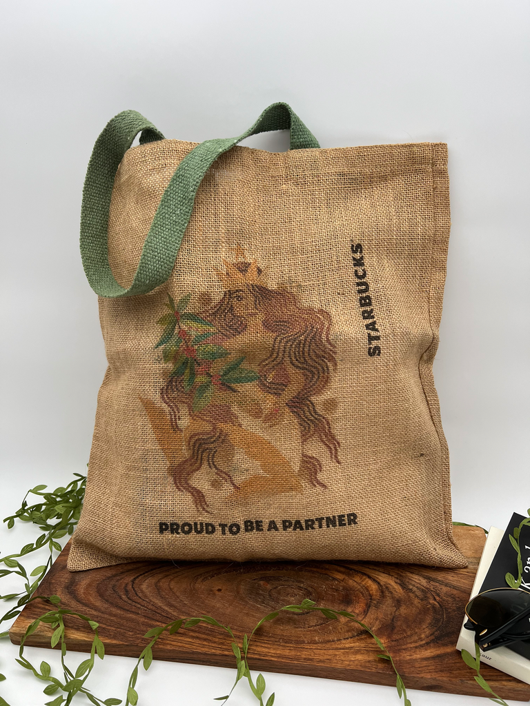 Starbucks Burlap Tote Bag – Watercolor Siren – Employee Exclusive