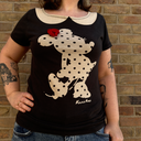 Disneyland Paris Minnie Mouse Polkadot Silhouette Shirt with Peter Pan Collar