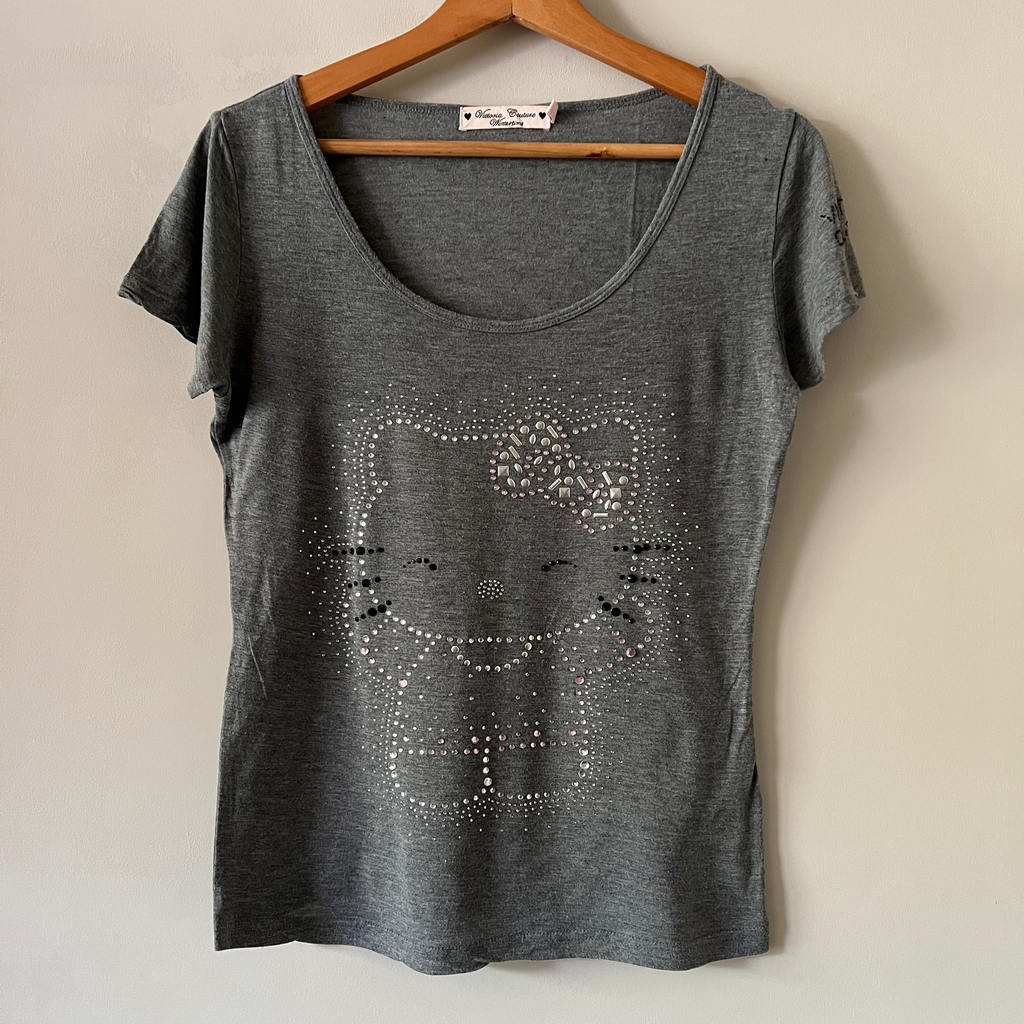Vintage Victoria Couture x Hello Kitty Rhinestone Y2K Top