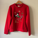 Disney Store Mickey & Minnie Christmas Sweater – Embroidered 'Go Sleighing' – Size M