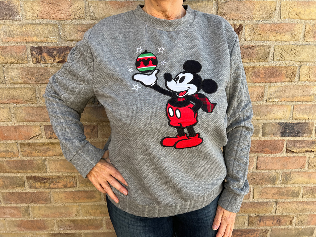 Disney Store Embroidered Christmas Sweater – Mickey Trims The Tree