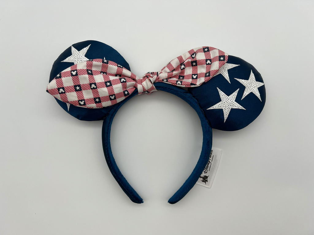 Disney Parks Minnie Ears Headband – “All American Girl” Stars & Stripes
