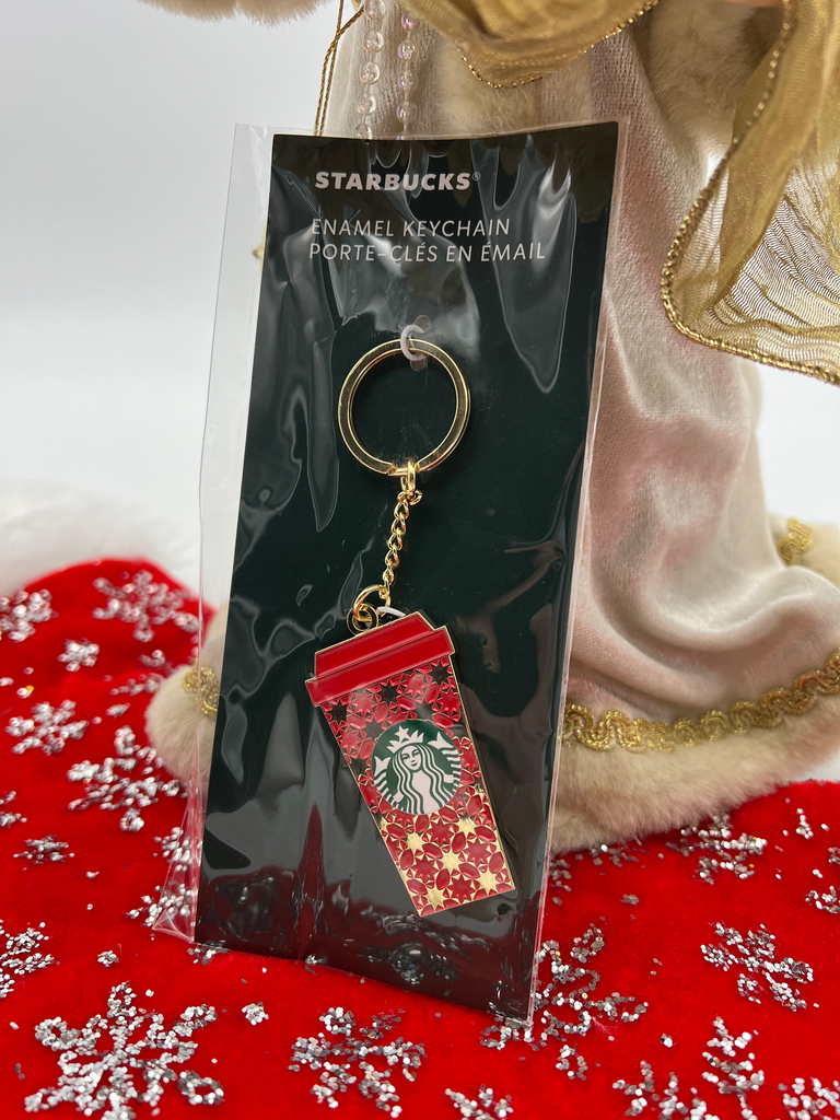 Starbucks Enamel Keychain – Limited Holiday Red Cup