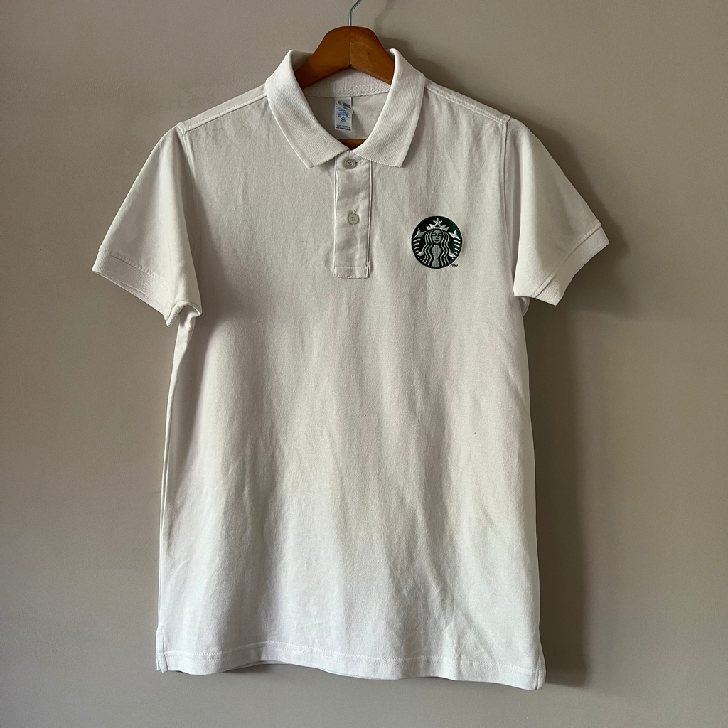 Starbucks Barista Employee Uniform - White Polo Shirt