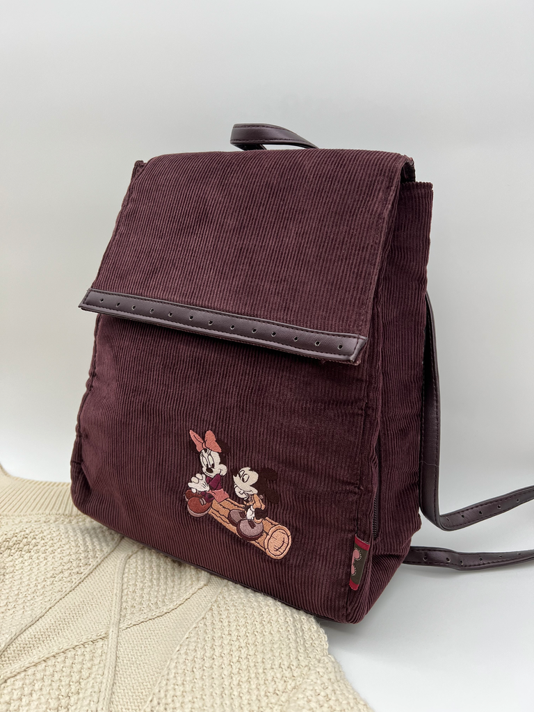 Vintage 90's Disney Store Corduroy Backpack – Mickey & Minnie Embroidery