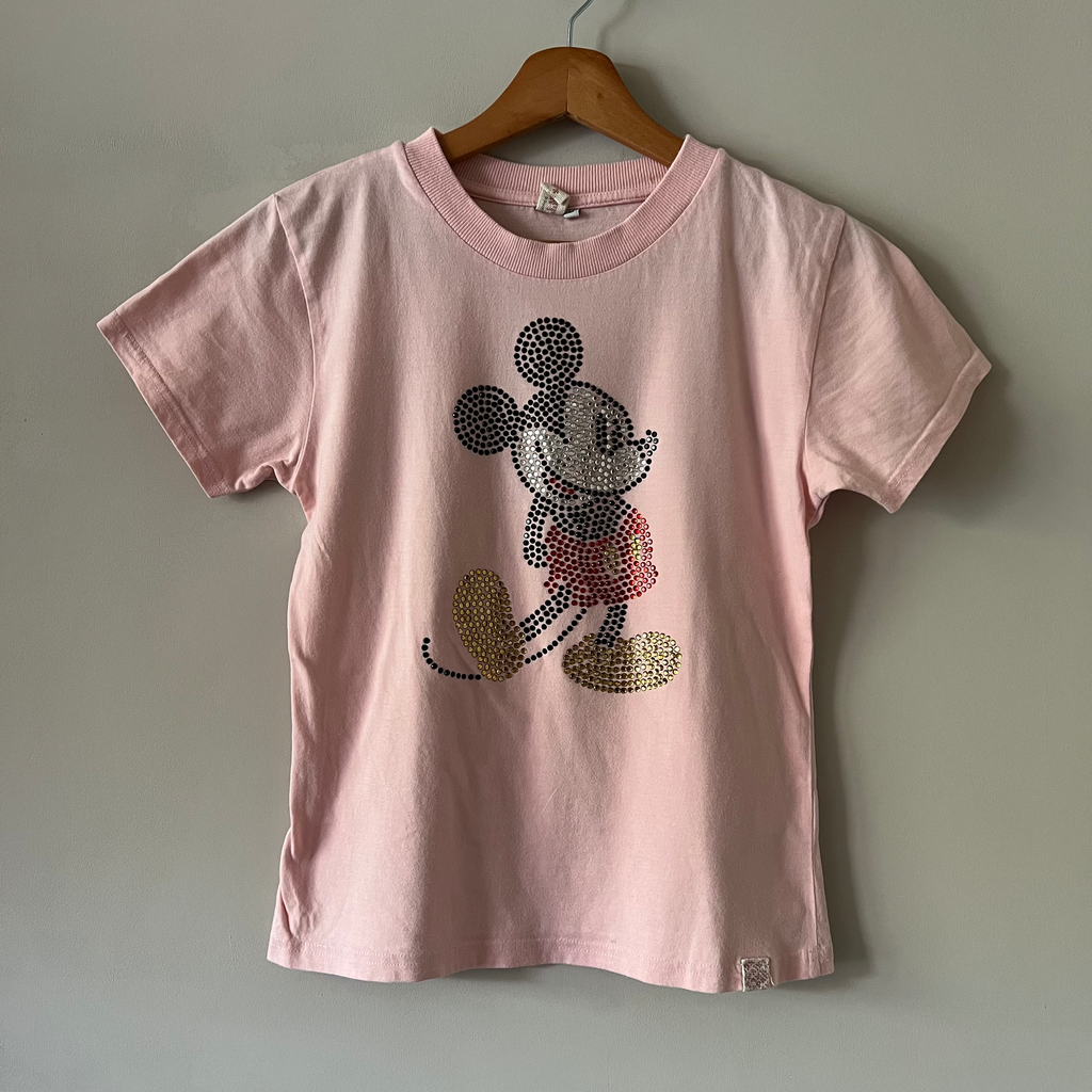 Disney Ink & Paint Mickey Rhinestone T-Shirt – Pink – Size M