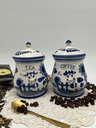 Blue Delft Decor ‘Coffee & Tea’ Pantry Jar Set – Cottage Kitchen Must-Have