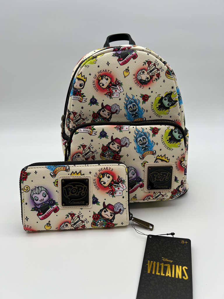 Disney x Funko Pop Loungefly Villains Backpack & Wallet Set